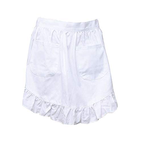 Giggskze Women'S Waist Apron With Two Pockets Half Apron Waitress Servant Costume Aprons For Kitchen Cooking Restaurant Coffee S