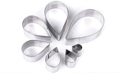 Okubox Bt02 7Pcs/Set Stainless Steel Rose Petal Cake Cookie Cutter Mold Pastry Baking Mould Tear Drop Cutter Set