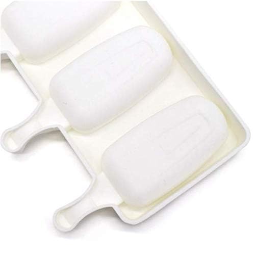 Aeyistry Popsicle Silicone Moldswith Lid,4 Cavities Mini Ice Cream Mold With 20 Wooden Sticks,Reusable Popsicle Molds For Diy Ea