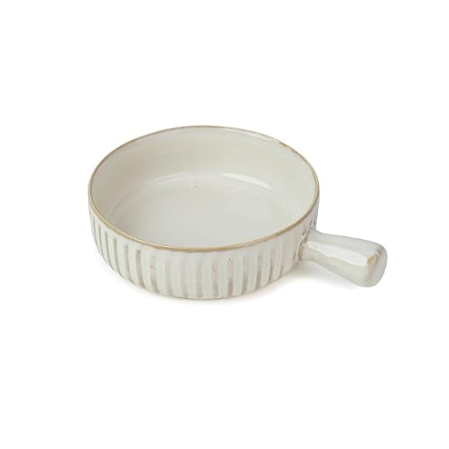 Shay Ceramic Pasta Bowl Set, 17Cm, 1 Piece, White | Glossy Finish | Porcelain Ceramic Serving Bowl | Serving Bowl With Handle (H