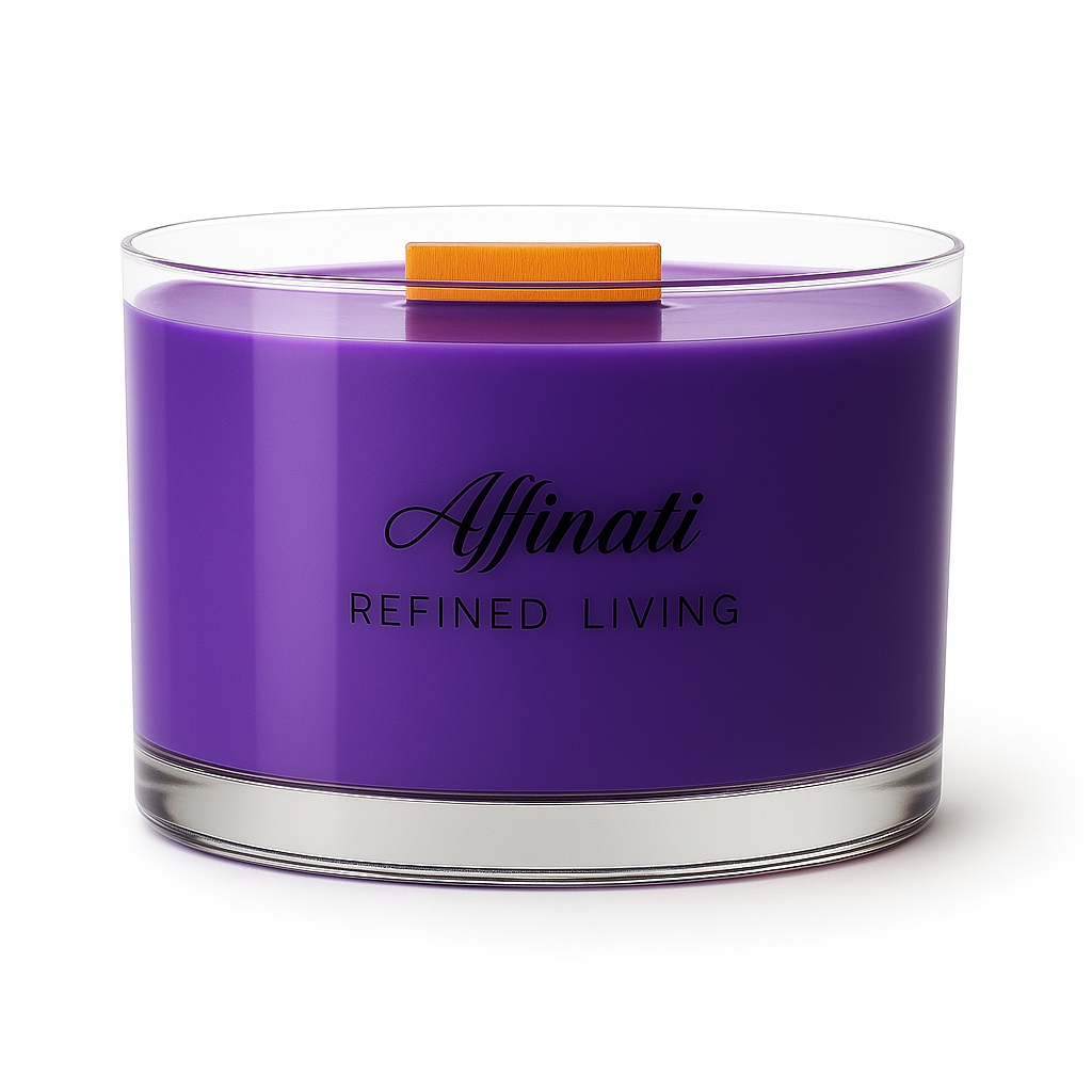 Amethyst Grove Wooden Wick Candle – Luxury 13 oz Soy Blend | Affinati