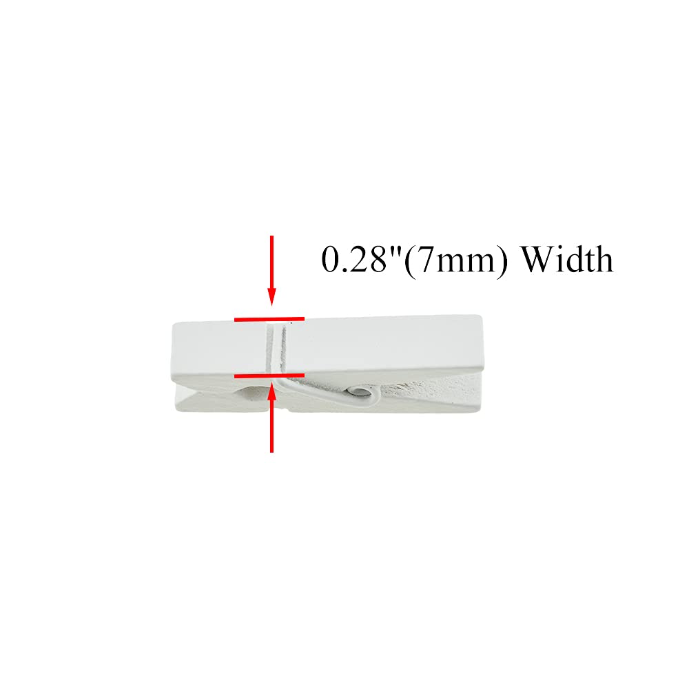 Hahiyo White Wooden Clothes Pins Clothespins Small Do Not Fall Apart 1.38 Inches Length 50 Pack Sturdy Strong Springs No Rust No