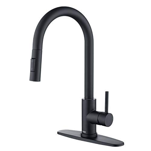 Tohlar Black Kitchen Faucets With Pull-Down Sprayer Single Handle Kitchen Faucet, Modern Stainless Steel Kitchen Sink Faucet Wit