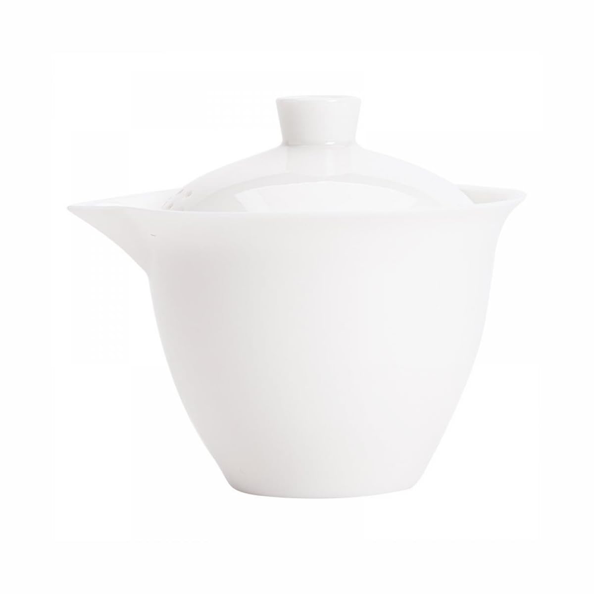 Sizikato White Porcelain Gaiwan Tea Cup, 6oz Kung Fu Tea Cup with Filter Lid