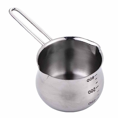 Leadigol 1PCS Stainless Steel Milk Pan,NonStick Milk Pot Small Saucepan Cheese Pot With Pour Spout for Kitchen