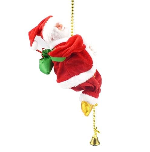 Climbing Santa Claus 9 Christmas Ornament Xmas Decoration Climbs Up and Down Battery Operated Toy with Light Music and Sound Ani