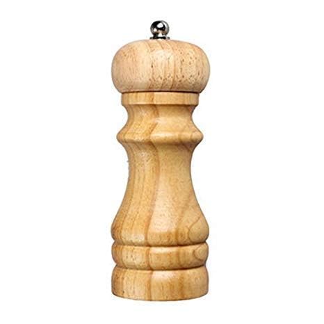 JMC Wooden Salt and Pepper Crusher Pepper Mill & Salt (Small  6 Inch) Pack of 1