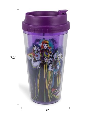 Disney Villains ''Bad Vibes Only'' Double-Walled Plastic Tumbler | Holds 16 Ounces