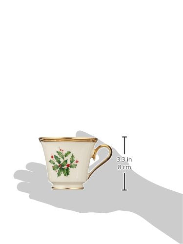 Lenox Holiday Teacup, Red & Green Porcelain, 1 Count, Model 146504030, Christmas Drinkware