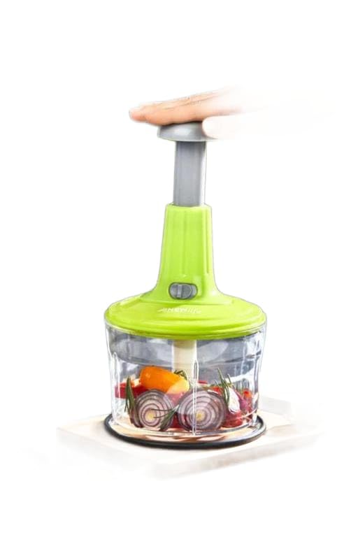 Push Chopper Manual Hand Press Chopper | Vegetable & Fruit Cutter With 6 Stainless Steel Blades