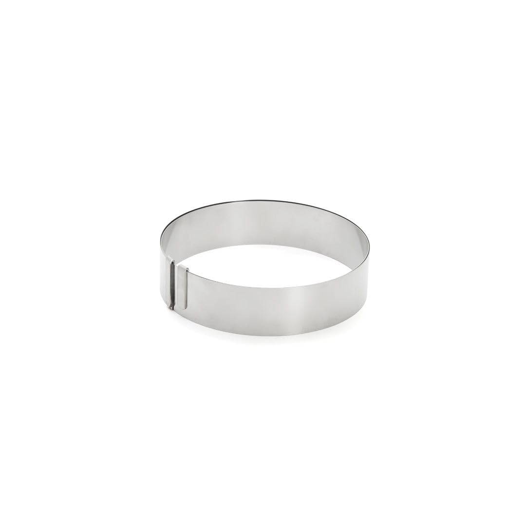De Buyer Round Expandable Cake Frame - 1.75    Height - Adjusts To Accommodate 7-14    Cakes - Easy To Use & Clean - Made In Fra