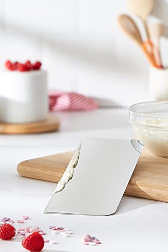 PME Stainless Steel Plain Side Scraper 10'' for Cake Decorating  Standard  Silver