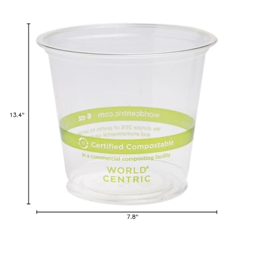 World Centric's 100% Biodegradable  100% Compostable PLA 6oz Cold Cup (Package of 400)