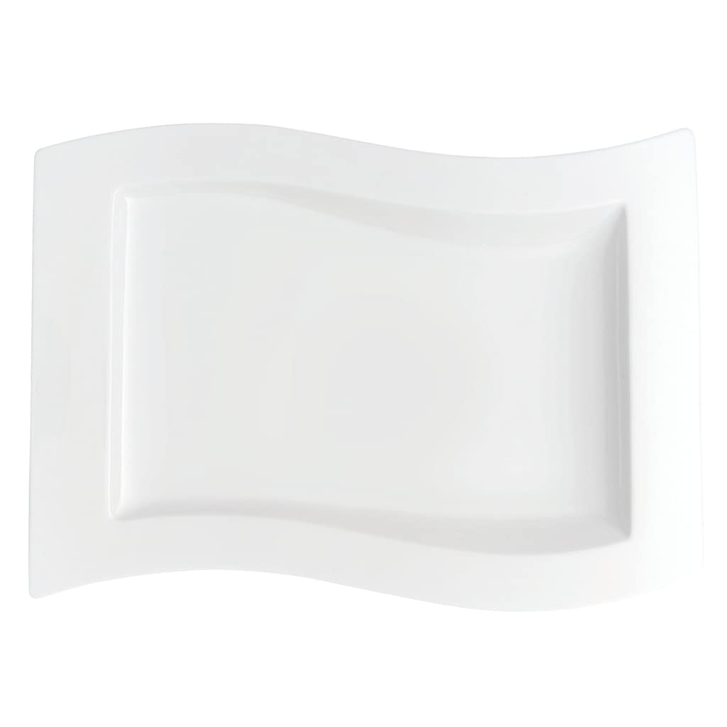 Villeroy & Boch New Wave Gourmet Plate, 13 X 9.5 In, Premium Porcelain, White