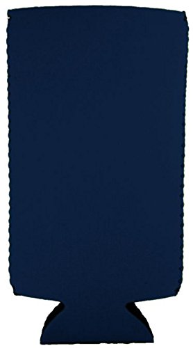 Blank Neoprene Slim Can Coolie (6 Pack, Navy Blue)