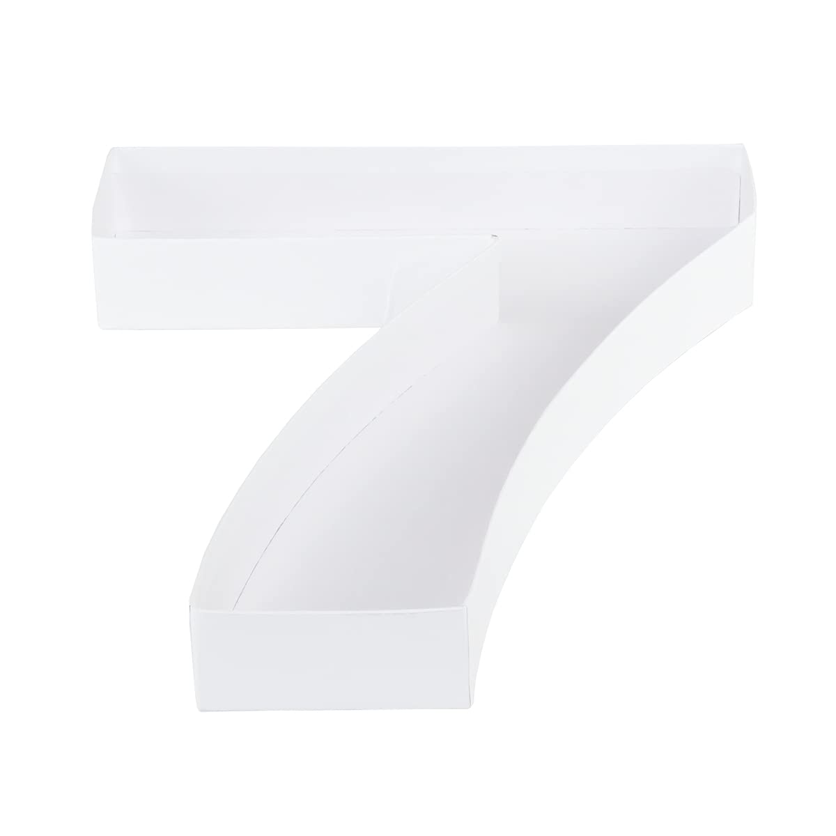 Wenpack 12'' Cardboard Number Shaped Mache Cupcake Strawberries Fillable Carton Box With Clear Lid (White, 7)