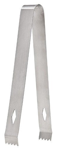 Brushed Stainless Steel Bartenders Professional Deluxe Ice Tongs