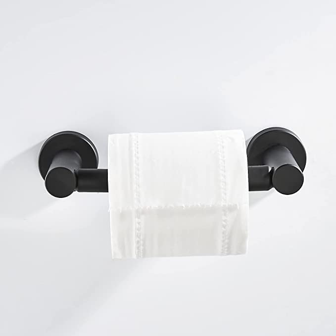 Marmolux Acc Matte Black Toilet Paper Holder - Wall Mounted Black Toilet Paper Holder - Pivoting Design In Sus 304 Stainless Ste