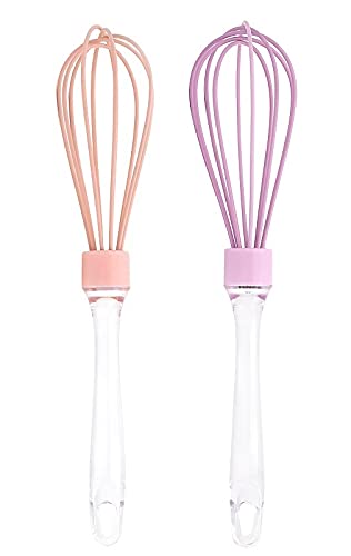2 Pcs Silicone Wire Whisk, Egg Frother, Manual Milk Beater Blender  Kitchen Utensils For Blending, Whisking, Beating, Stirring,