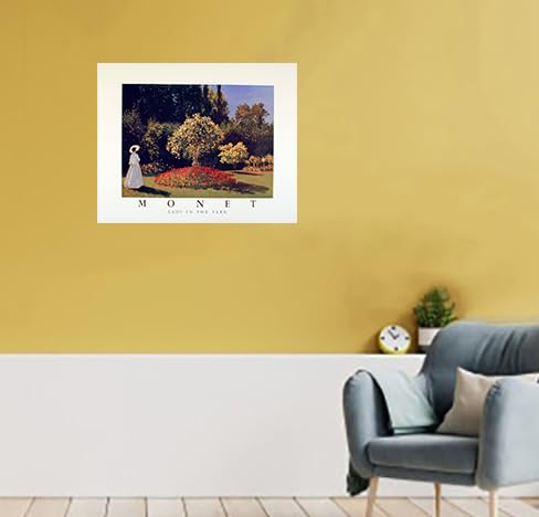 Impressionist Nature Claude Monet Lady In The Park Floral French Wall Decor Art Print Poster (16X20)