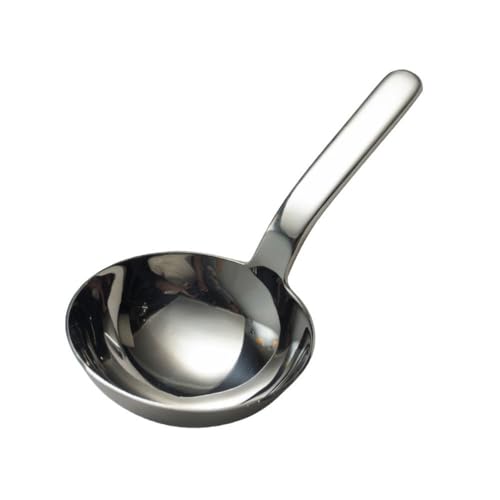 Short Handle Round Soup Spoon,Stainless Steel Soup Spoon,Round Serving Spoon,Large Head Serving Spoon,Korean Style Soup Ladle fo