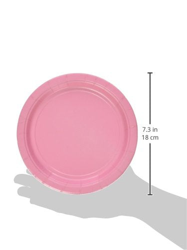 New Pink Round Paper Plates - 6.75'' (50 Pc) - Sturdy & Eco-Friendly Party Essentials - Perfect For Celebrations & Events