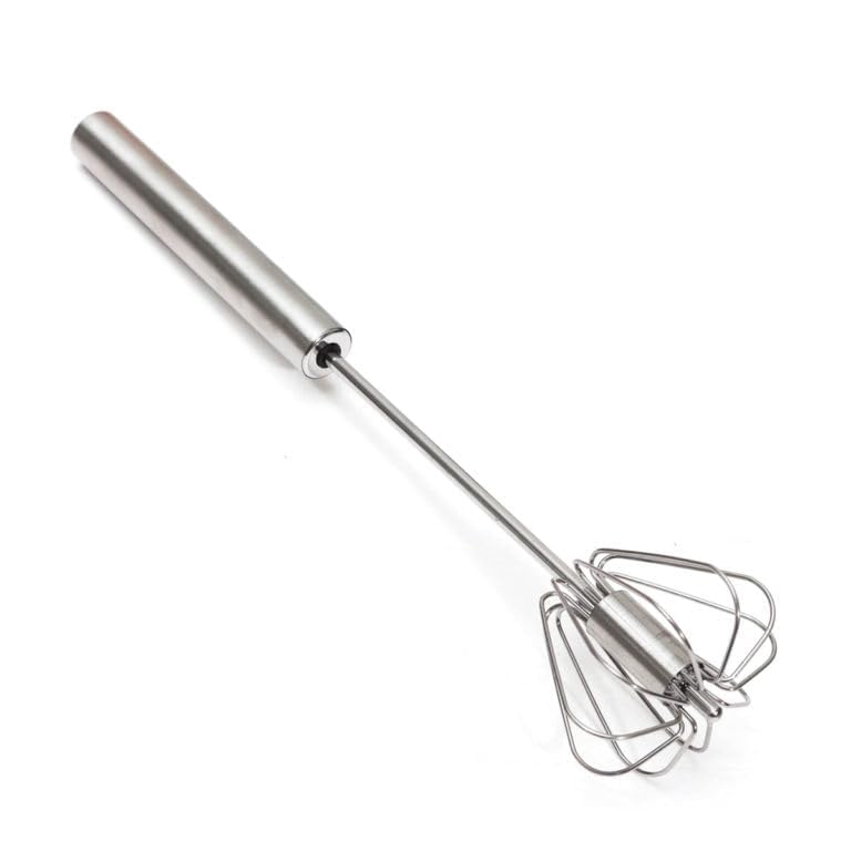 Kyraton Stainless Steel Whisks, Hand Push Whisk Blender SemiAutomatic Whisk Mixer Egg Milk Beater Milk Frother Rotating Push Mi