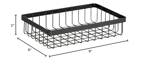 G.E.T. Wb-962-Mg Rectangular Metal Storage Wire Basket For Pantry, Produce And More, 9'' X 6'' X 2'', Gray