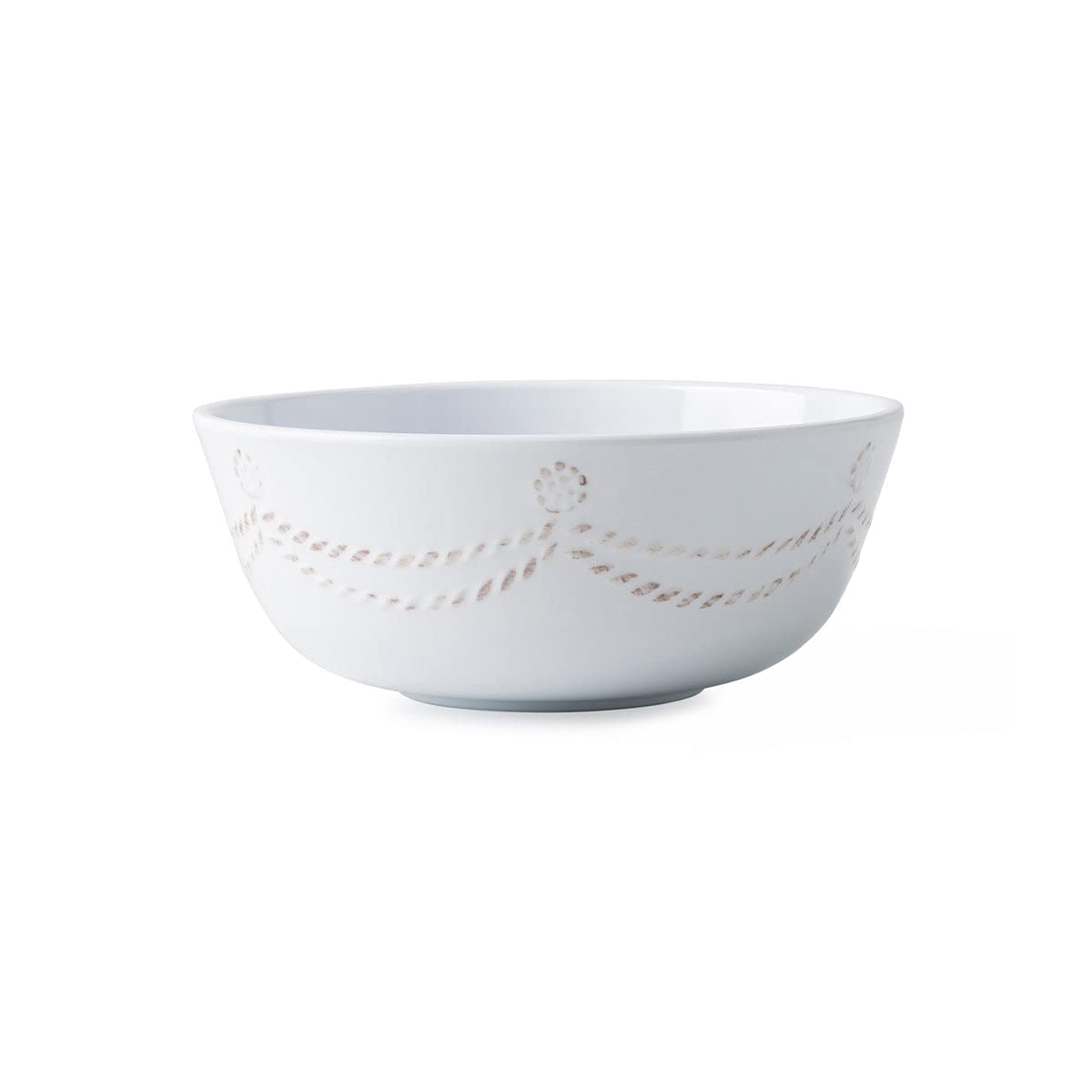 Juliska Berry & Thread Melamine Cereal Bowl - Whitewash Serving Bowl 6 In, Melamine Bowl - Unbreakable, White Melamine, Embossed
