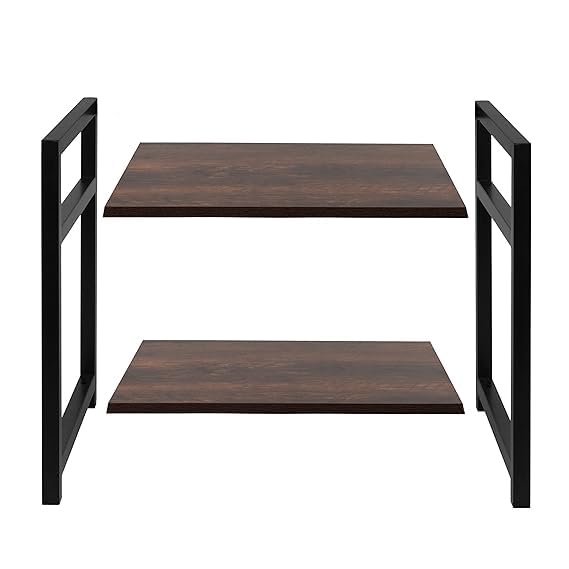 Urban Decor Microwave Kitchen Oven Rack Microwave Shelf Double Layer Home Oven Rack Rice Cooker Rack Salt Shaker Seasoning Stora