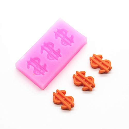 Cestony Mini Us Dollar Symbol Silicone Molds For Diy Cake Fondant Biscuit Cookies Sugar Chocolate Hard Candies Dessert Decor(4 P