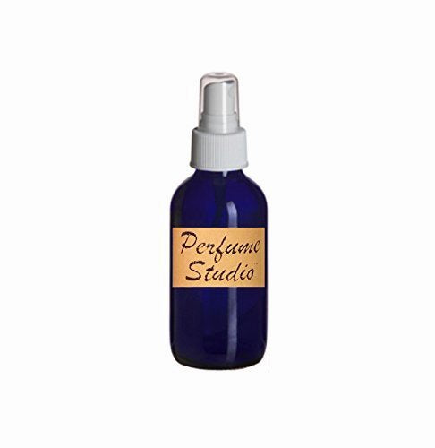 Perfume Studio Cobalt Boston Round Glass Bottle 4 Oz. Perfect for Essential Oil Formulas (3 Pieces); Complimentary Fragrance Oil