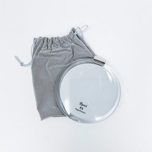Rucci 3-in-1 Magnifying Compact Mirror  Clear Acrylic  4 Inch Diameter