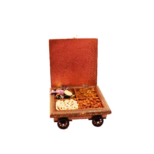 Handicrafts Decorative Empty Oxidized Wooden Dry Fruit Box/ Sweets Box/ Gift Box/ Mukhwash Box, Sopari Box/ Empty Box/ Wooden St