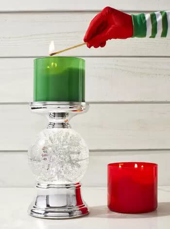 Bath & Body Works Candle Holder Compatible and White Barn 3-Wick Candles - 2021 Winter & Christmas - Select Your Favorite! (Cand