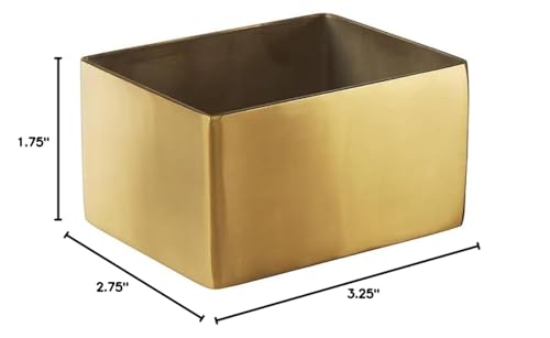 American Metalcraft Gsph4 Rectangular Gold Sugar Packet Holder, Satin Finish, 2-3/4 Inches L Square