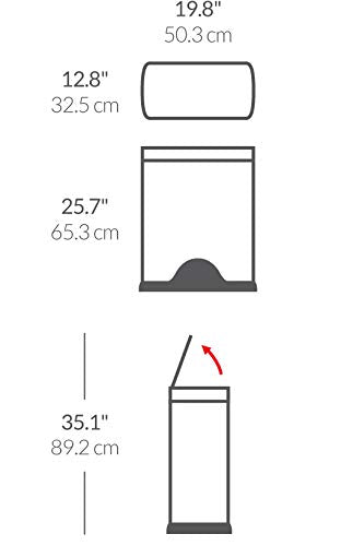 Simplehuman 50 Liter / 13.0 Gallon Rectangular Kitchen Step Trash Can, Brushed Stainless Steel