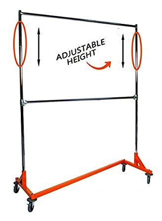 Only Hangers Industrial Strength Z Rack With Add-On Hangrail And Built-In Height Extensions - Available In Black, Orange, And Wh