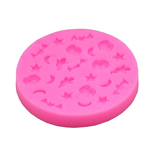 Wetco Mini Halloween Silicone Mold Trick Or Treat Ghost Pumpkin Bat Festival Candy Chocolate Making Small Baking Silicone Mold,