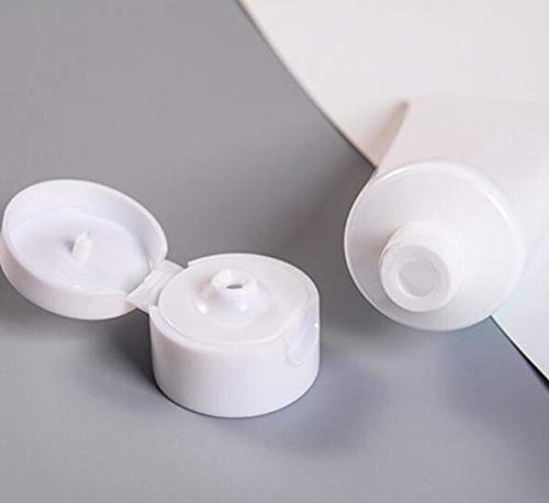 12 Pcs 100Ml 3.4Oz White Plastic Soft Squeeze Hose Bottle Cosmetic Facial Care Tolietry Packing Vial Container With Flip Cap Cre