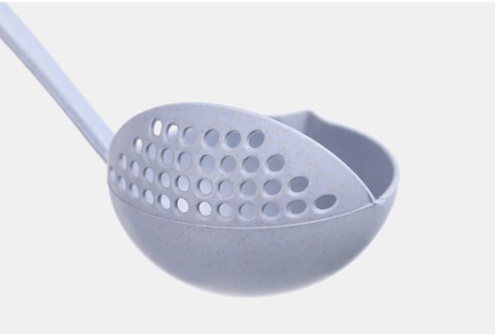 2 In 1 Kitchen Ladle Soup Pan Spoon With Filter Strainer (Blue)