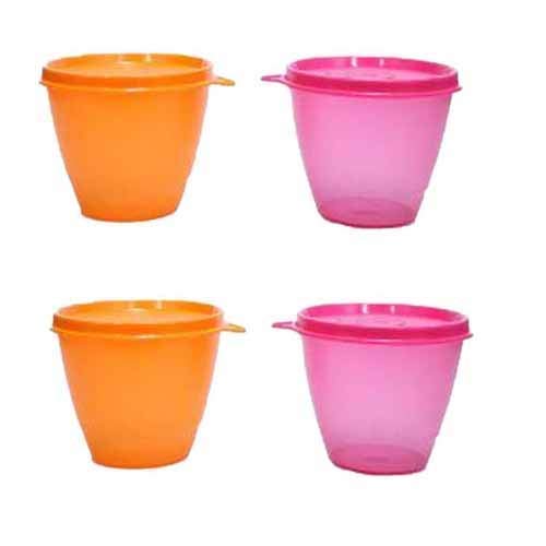 Tupperware Kitchen Polyprolene Bowled Over Plastic Container (Multicolour) Set Of 4