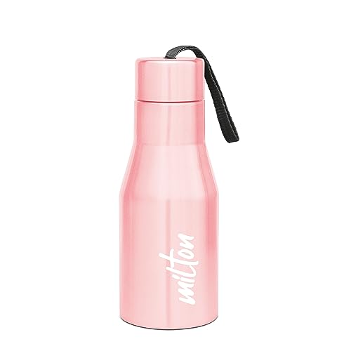 Milton Super 500 Stainless Steel Water Bottle, 475 Ml Water Bottles, Single Walled, LeakProof, RustFree Steel Bottle, Easy Gri