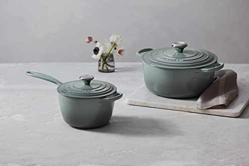 Le Creuset Enameled Cast Iron Signature Saucepan, 2.25 Qt., Sea Salt