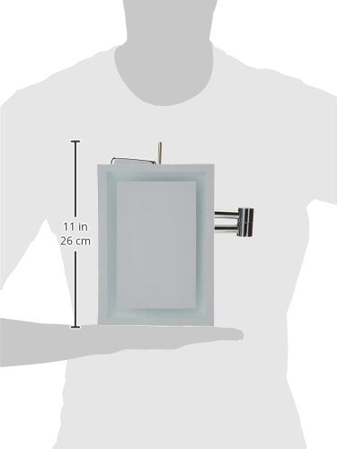 Jerdon Rectangular 6.5-Inch X 9-Inch Wall Mount Mirror - Makeup Mirror With 5X Magnification And 15.5-Inch Wall Extension - Chro