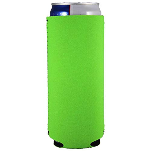 Blank Neoprene Slim Can Coolie (1, Neon Green)