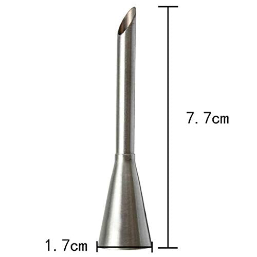Aeyistry 2 Pcs Cream Icing Piping Nozzle Tip Stainless Steel Nozzle Cream Puff Decor Small Pastry Icing Piping Tool