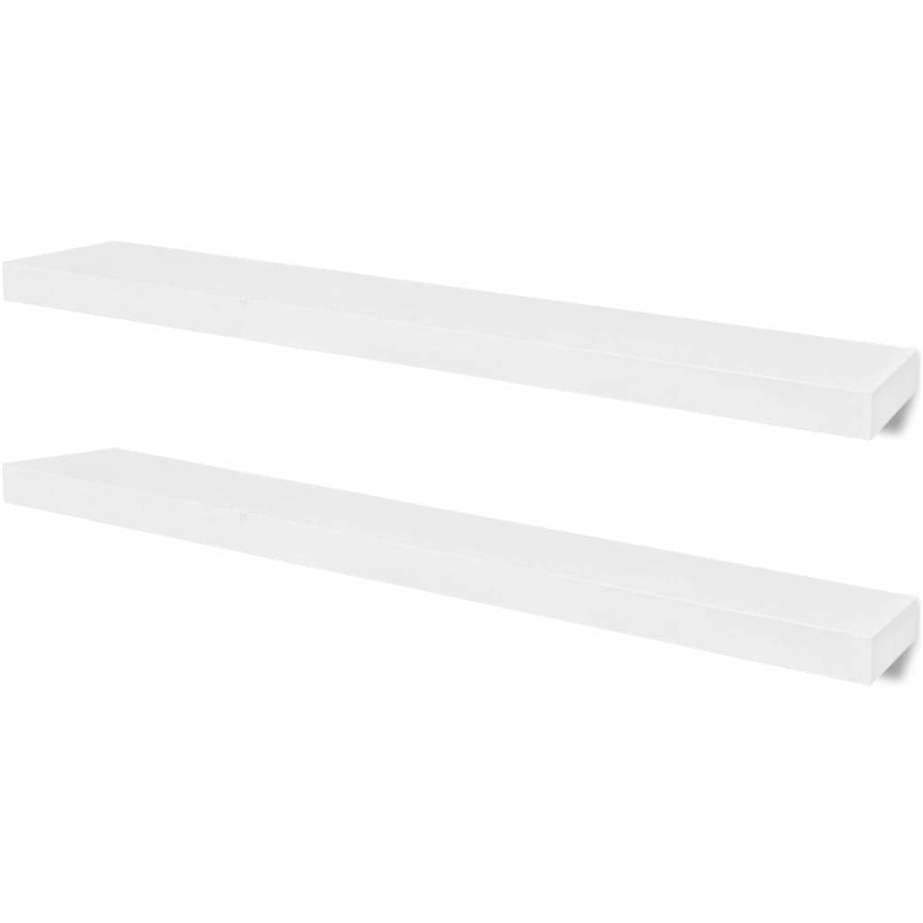 vidaXL Wall Shelf Set of 2 White MDF-New Condition