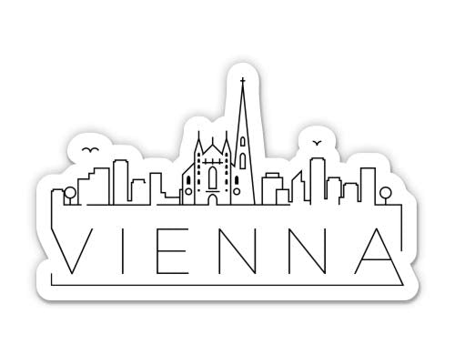 Squiddy Vienna Austria Skyline - Vinyl Sticker Decal for Phone, Laptop, Water Bottle (3 Wide)