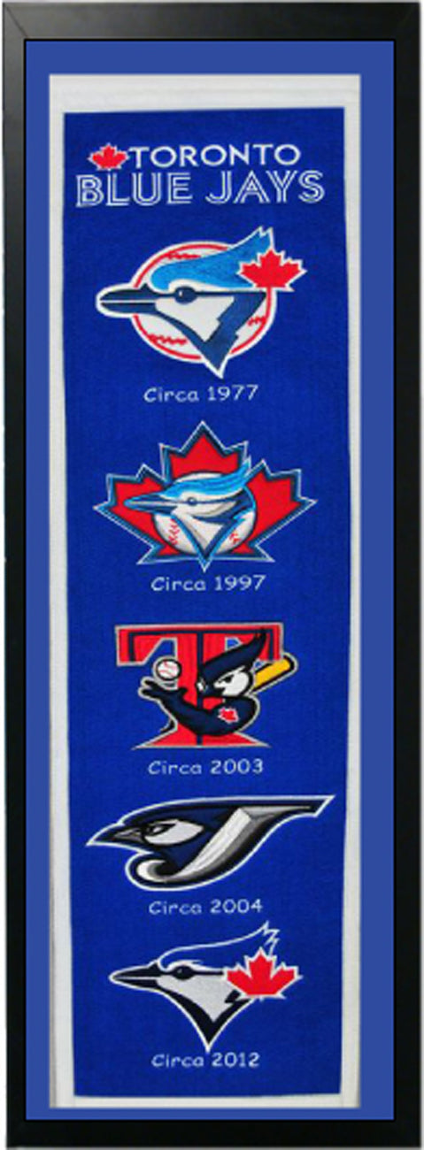 Toronto Blue Jay Logo History Felt Banner  14 X 37